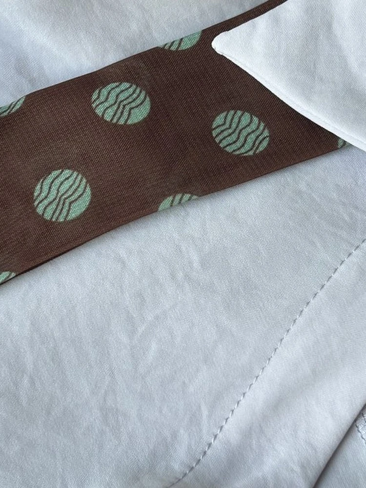 

Повседневная свободная блузка в горошек для женщин, корейский дизайн, из полиэфирного волокна, с длинным рукавом, для осени, больших размеров