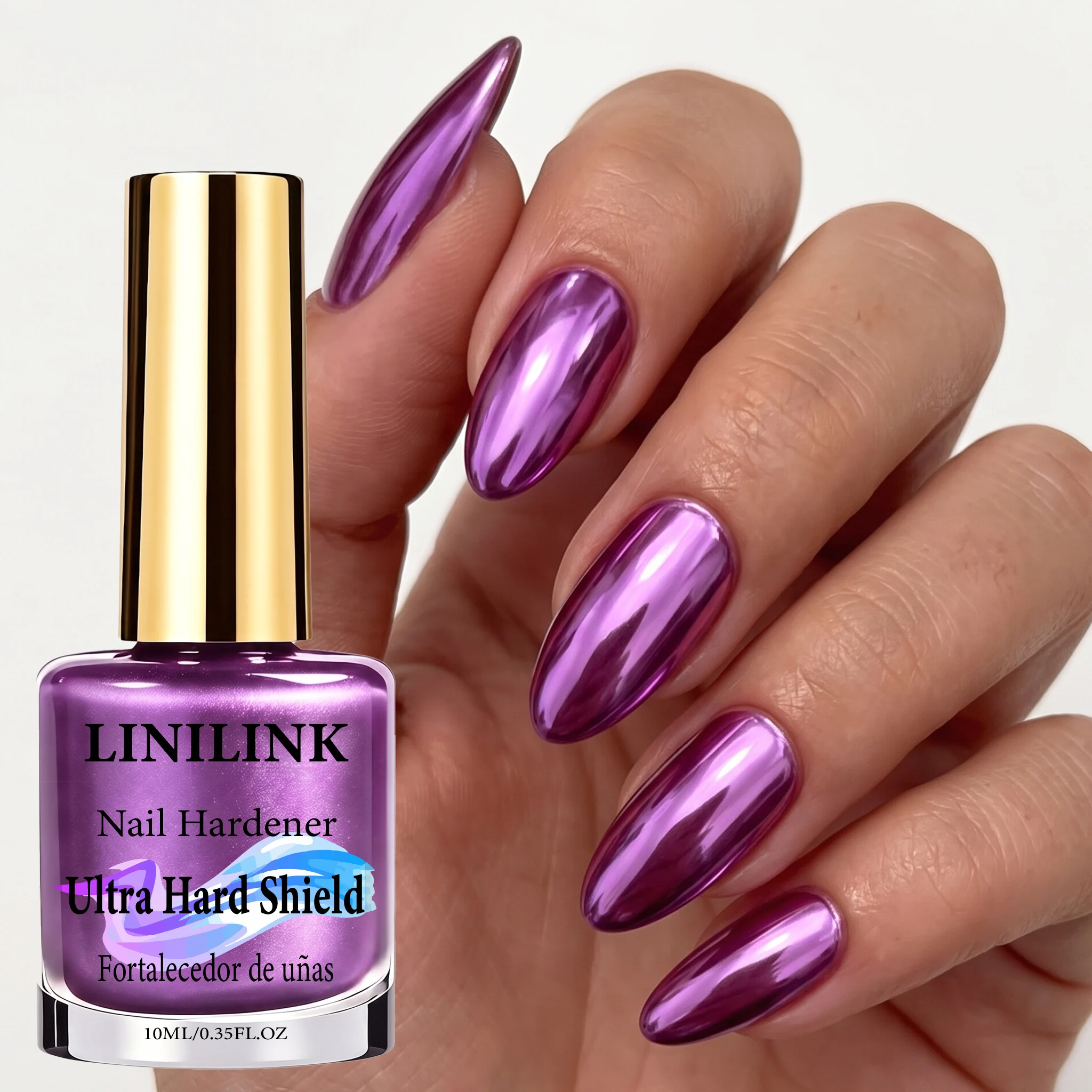 Liquid Mirror Purple Nail Polish Quick Dry 5 Min Easy Apply Gloss Keratin For All Parties Weak Nails Salon Halloween Christmas