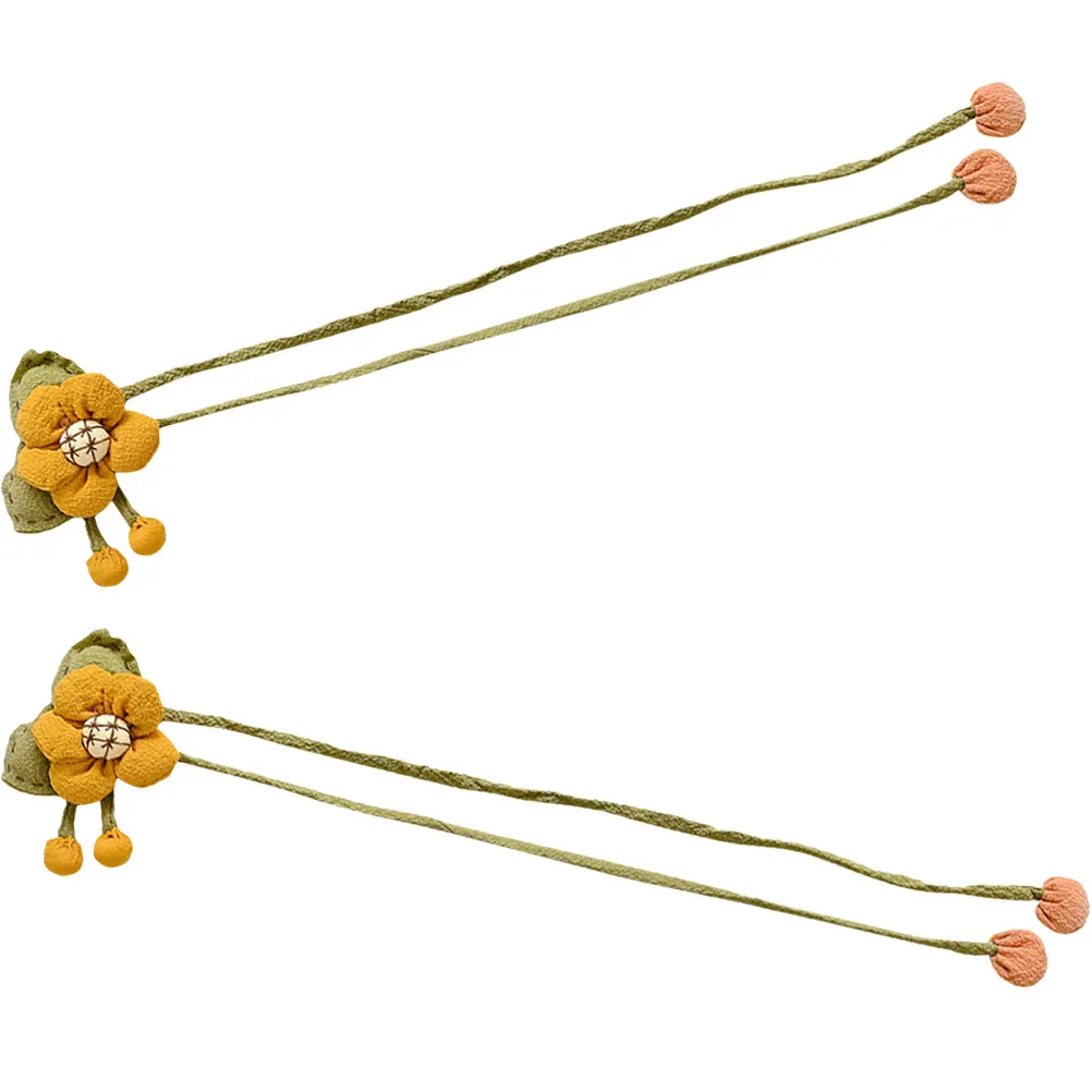 2Pcs Flower Curtain Tiebacks Elegant Modern Style Curtain Binding Ropes Decorative Drapery Tie Backs for Living Room Bedroom