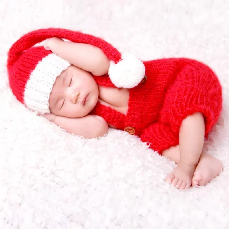 2024 NEW Newborn Photography Yarn, Mohair Weaving Clothes Baby Photography Clothes Christmas Style Newborn Photography Outfit