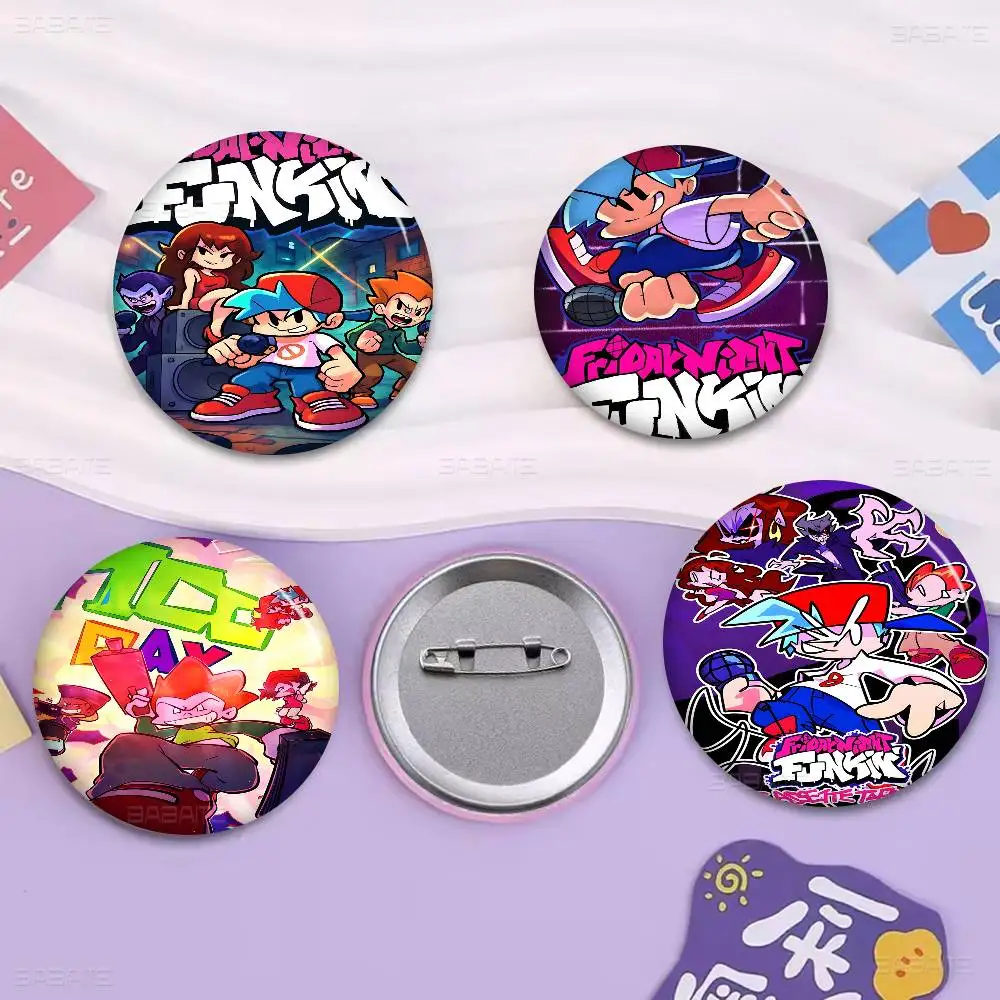 

Friday Night Funkin Cartoon Tinplate Pin Button Custom Anime Role Old-school Brooch Cartoon Collar Badge Jewelry Gift Fans