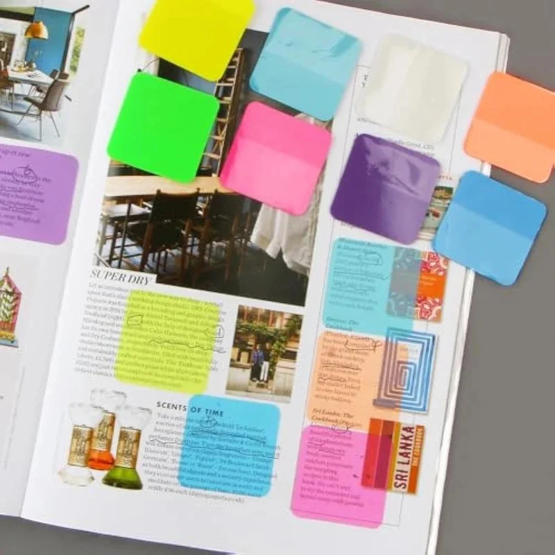1-6Bag 160 Sheets 8 Colors INS Waterproof Sticky Notes memo Pads Notepads N-time sticker School Stationery Office Supplies