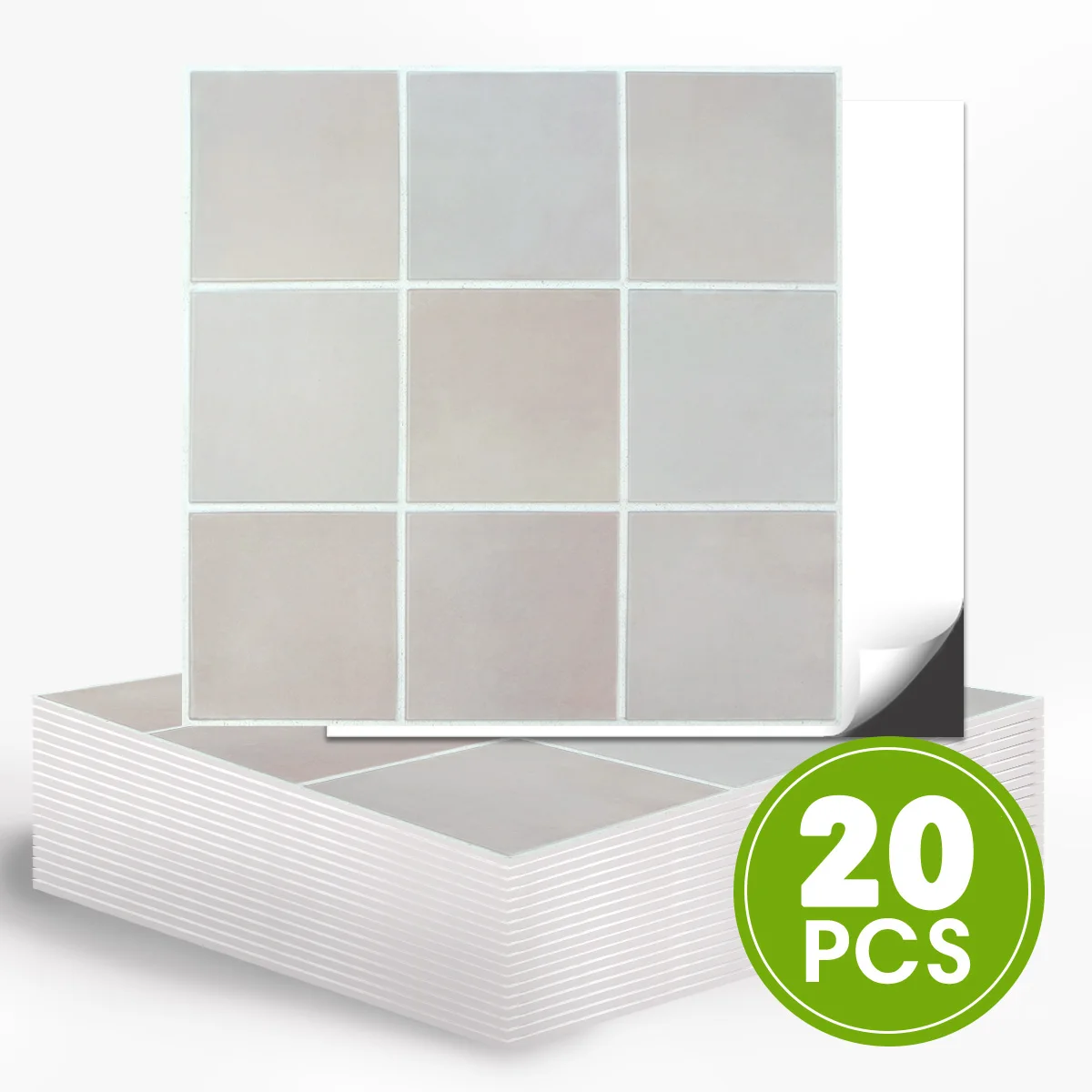 

Водонепроницаемая, 20 шт., 11,8 x 11,8 дюйма, 3D серовато-розовая квадратная самоклеящаяся настенная панель, для спальни, автофургона, украшения стен гостиной