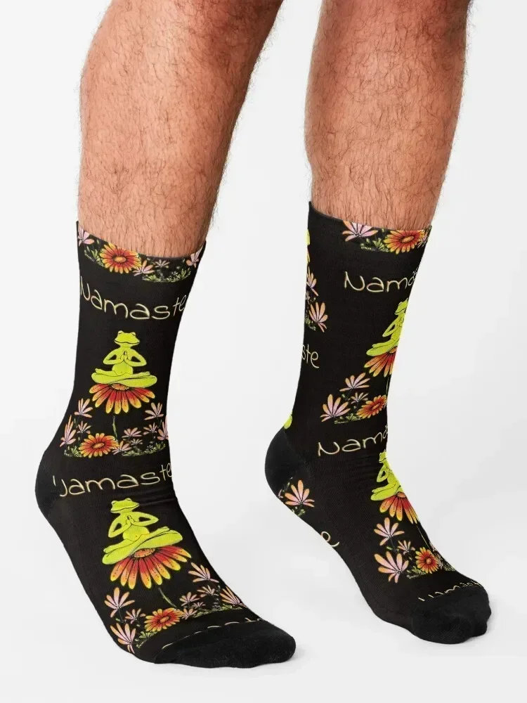 Yogi Frog - Namaste Socks loose compression tennis funny gift Socks Ladies Men's