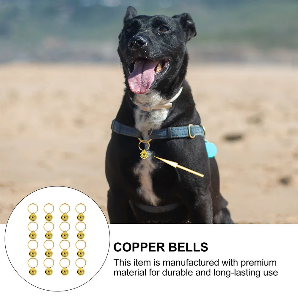 

16 pcs Copper Jingle Bells Diy Open Bell Pet Hanging Decorative Christmas Ornament For Dog Cat Collar Keychain Party Decoration