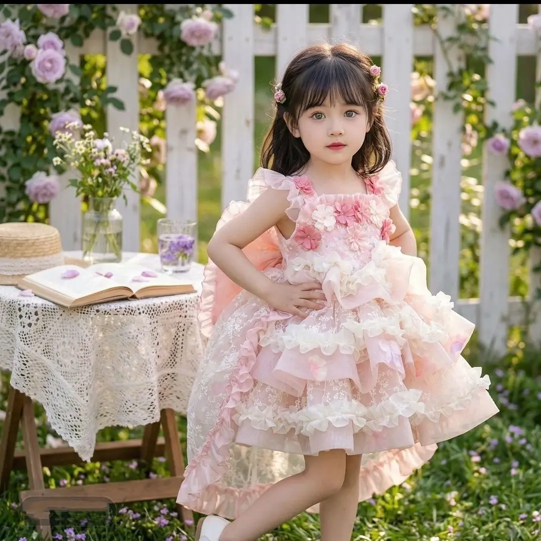 Girl Lolita Dress Summer New Collection Children's Baby Pongsa Birthday Princess Dress 100-150cm