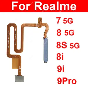 Bilashmart Fingerprint Sensor Flex Cable Realme 7 5G 8 8S 5G 8I 9I 9Pro 4G 5G Power Button Fingerprint Home Touch Sensor Flex Cable