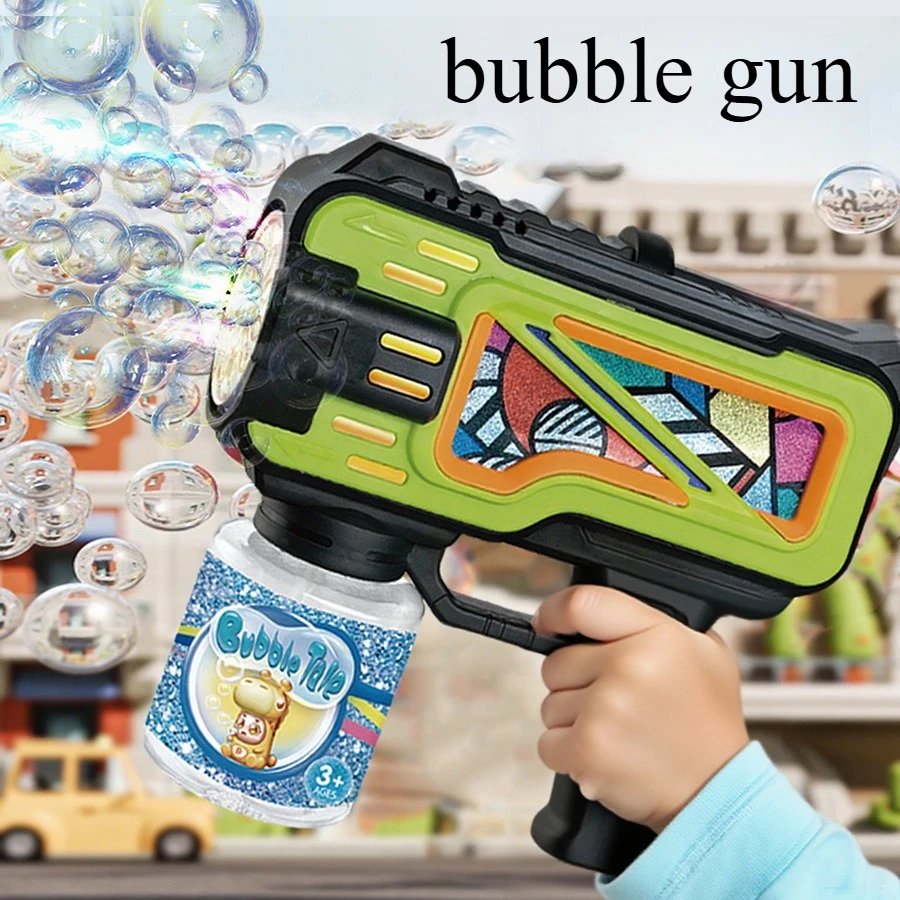 Children's electric light bubble machine, fully automatic bubble gun, outdoor toy, kids toy,Birthday present