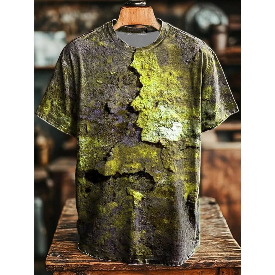 Retro Men's T Shirt Art Abstract Geometric Retro Print Casual Short Sleeve T-Shirts Beach Vacation Fashion Loose Men's Clothing image 4
