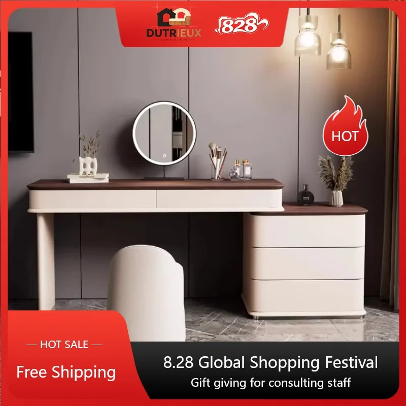 Girls Modern Makeup Vanity Table Dresser Stand Nordic Cabinet Makeup Table Sets Women Dressing Meuble Coiffeuse Home Furniture