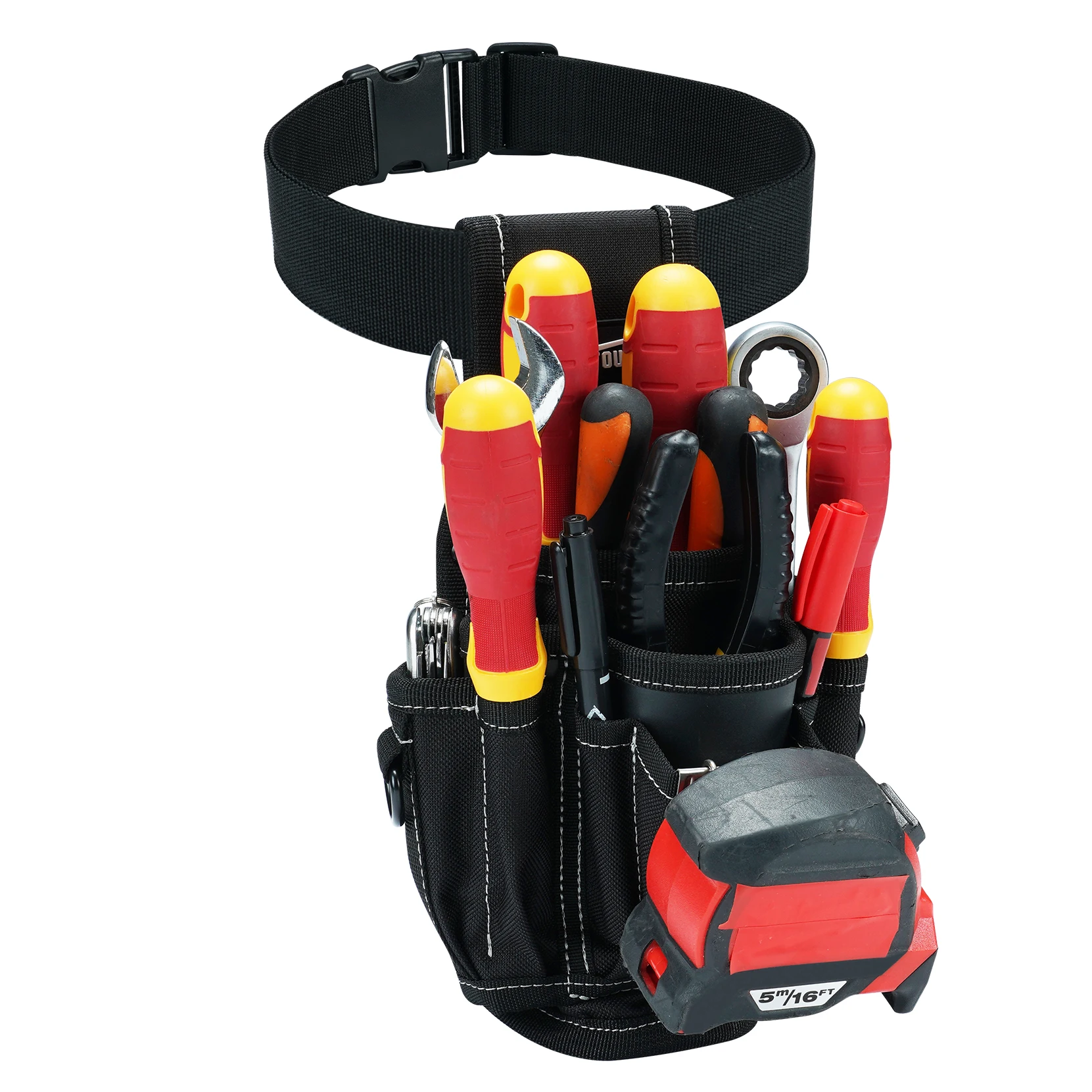 Torba na narzędzia - Mała torba na narzędzia z szybkozłączką do paska, z większymi kieszeniami i pętelką, mocowana na klips - Akcesorium do mocowania narzędzi