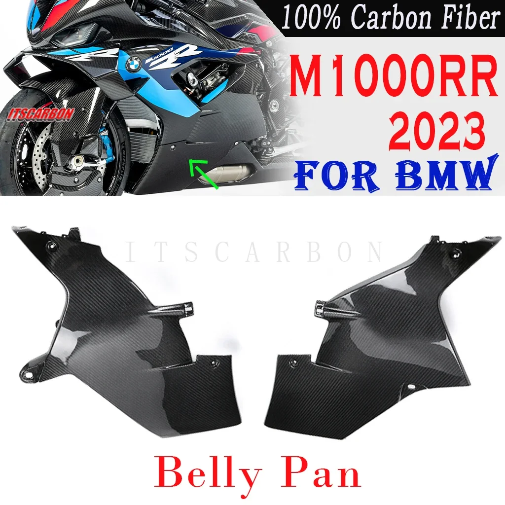 

2023 For BMW M1000RR M 1000 RR 3K Pure Dry Carbon Fiber Belly Pan Side Panels Cover Fairing Kits Motorcycle Accessories