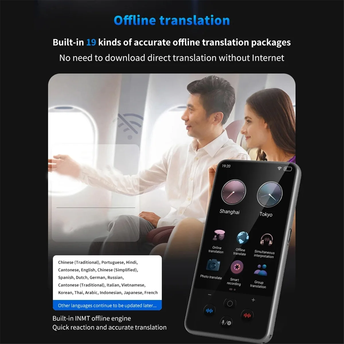 S85 Pro Portable Audio Translator 138 Language Recording 19 Offline Real Time ChatGPT AI Voice Photo Group Translation