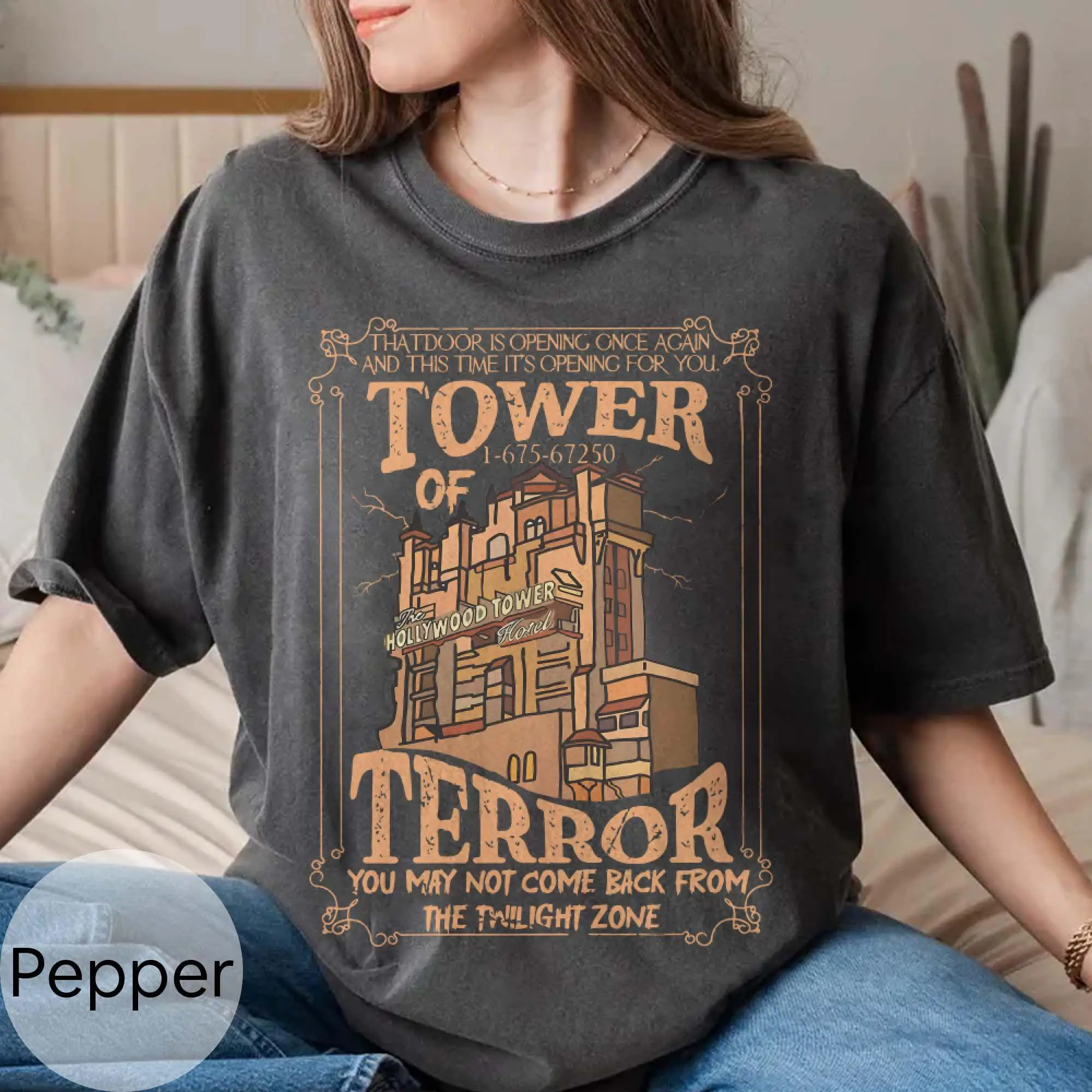 Retro Disney Tower of Terror Comfort Collar Shirt, Twilight Zone Shirt, Disney Ride Shirt, Hollywood Studios Shirt
