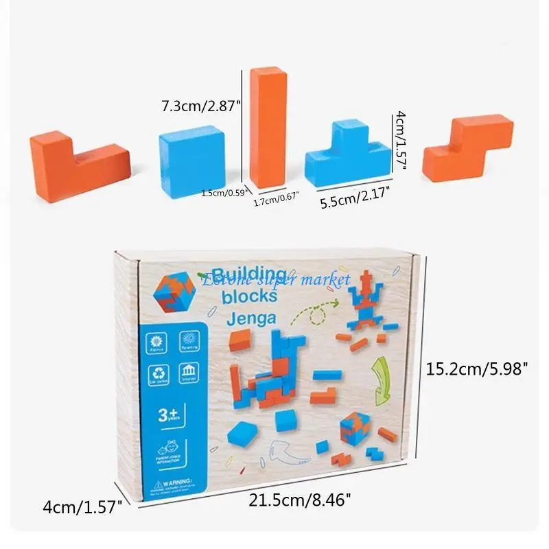 090B Bloco construção criativo que conecta brinquedo geométrico para crianças Color Cognit