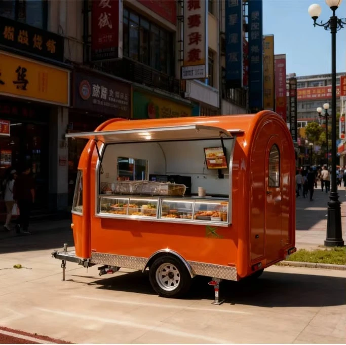 Customized Standard Food Truck for Sale, Slush Trailer Mobile Pancake Cart