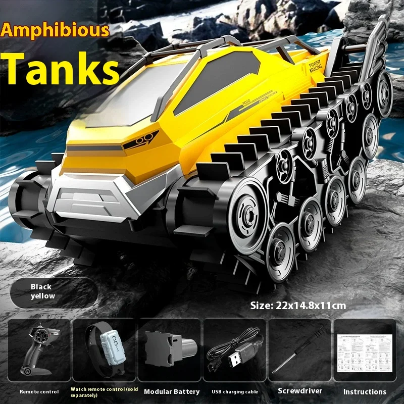 Jjrc Cross-Border Nuovo carro armato anfibio impermeabile cingolato Giocattolo da esterno per bambini Regalo per veicolo telecomandato fuoristrada per tutti i terreni