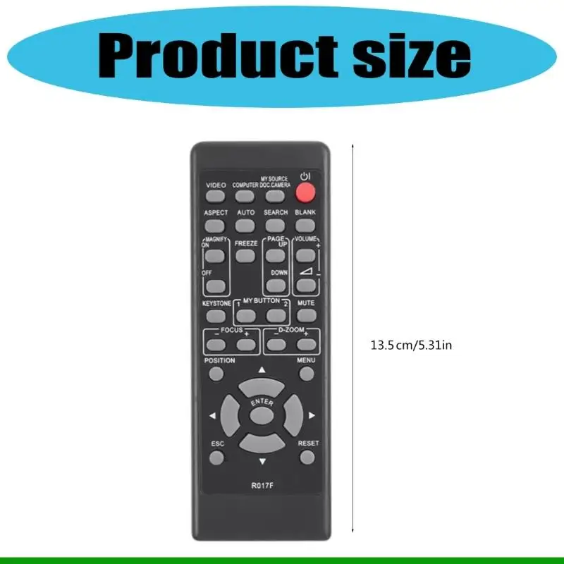 U55C Universal Replacement Remote Control for RP017F RP016F HCP-320X 3250 R001 Projector Models And More Black