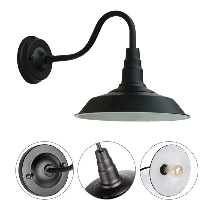 Retro E27 Black Wall Lamp Vintage Wall Mounted Lamp Loft Industrial American Outdoor Indoor Light Corridor Aisel Bar Waterproof