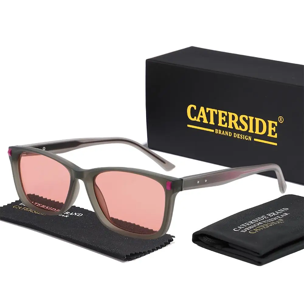 CATERSIDE Modische Herren-Sonnenbrille Hochwertige PC-Quadratrahmen-Verlaufsgläser Damen-Outdoor-Fahrbrille Dekorative Brille – Detail 6