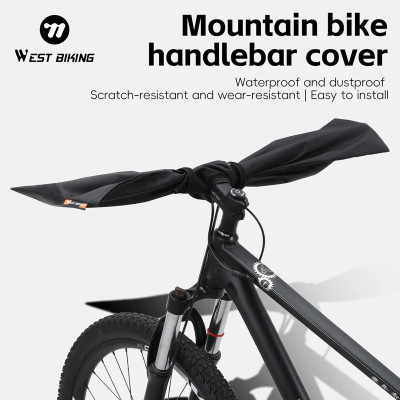 WEST BIKING Bike Handlebar Cover Waterproof Dustproof Mountain Bicycle Handlebar Cover Hook & Loop Fastens MTB Bike Accessories