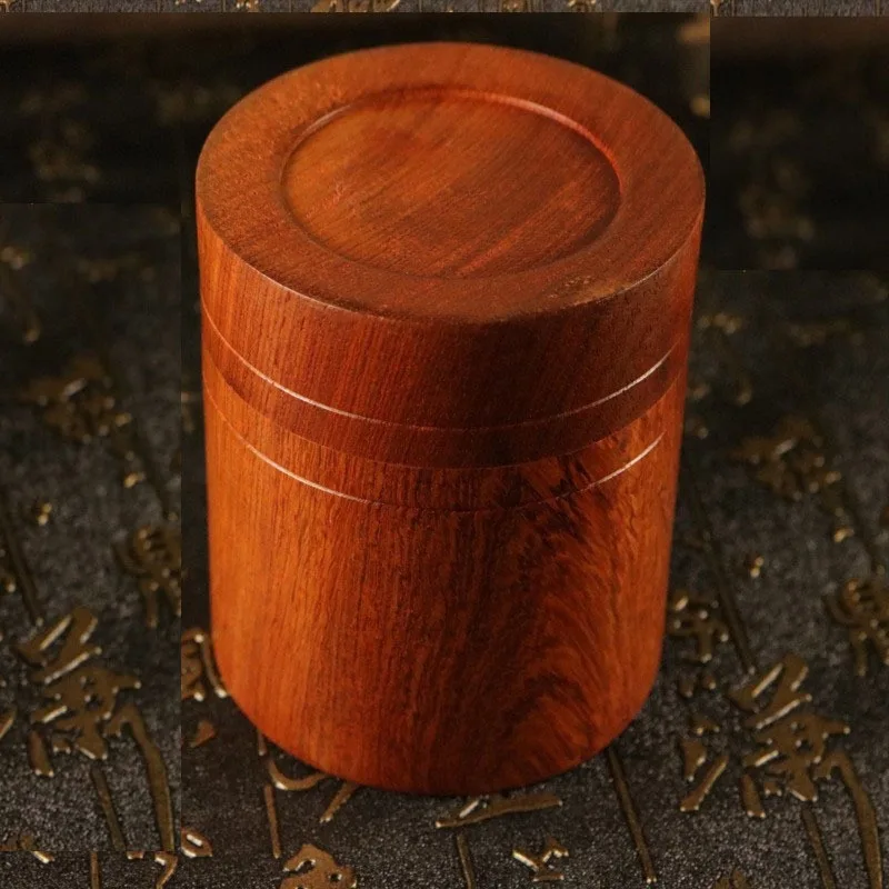 Handicraft Tea Jar Wooden Multi-purpose Can Hold Sandalwood and Agarwood Jar Cylinder(9.5*7.2cm）