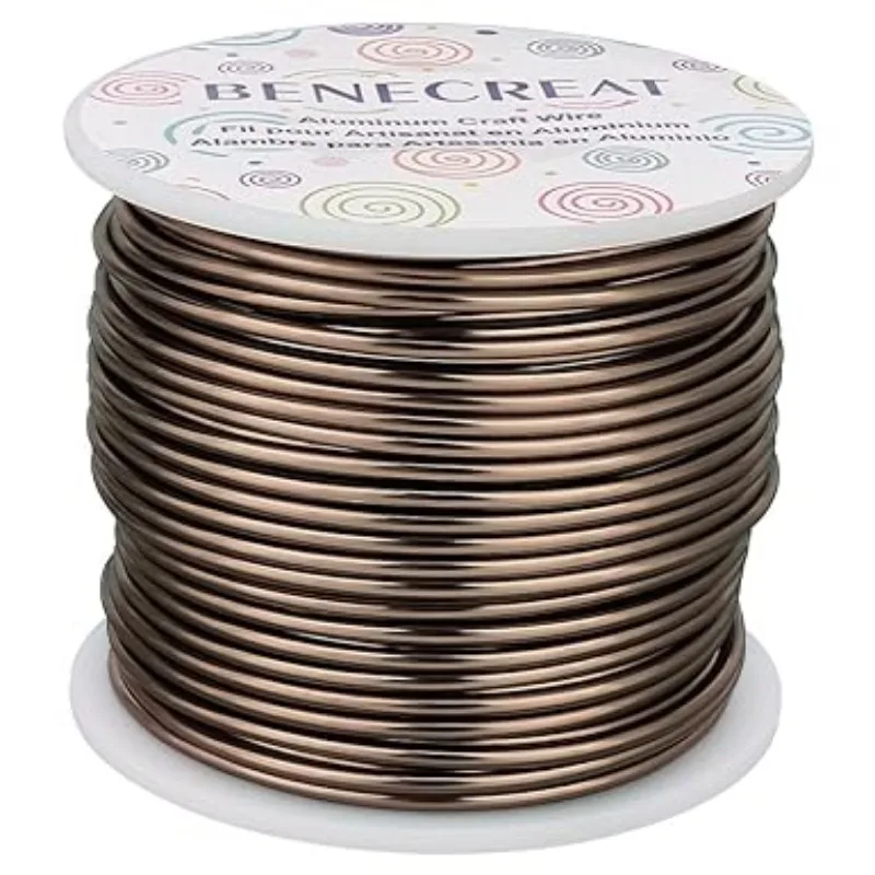 12 17 18 Gauge Aluminum Wire (12 Gauge,100FT) Anodized Jewelry Craft Making Beading Floral Colored Aluminum Craft Wire - Gold