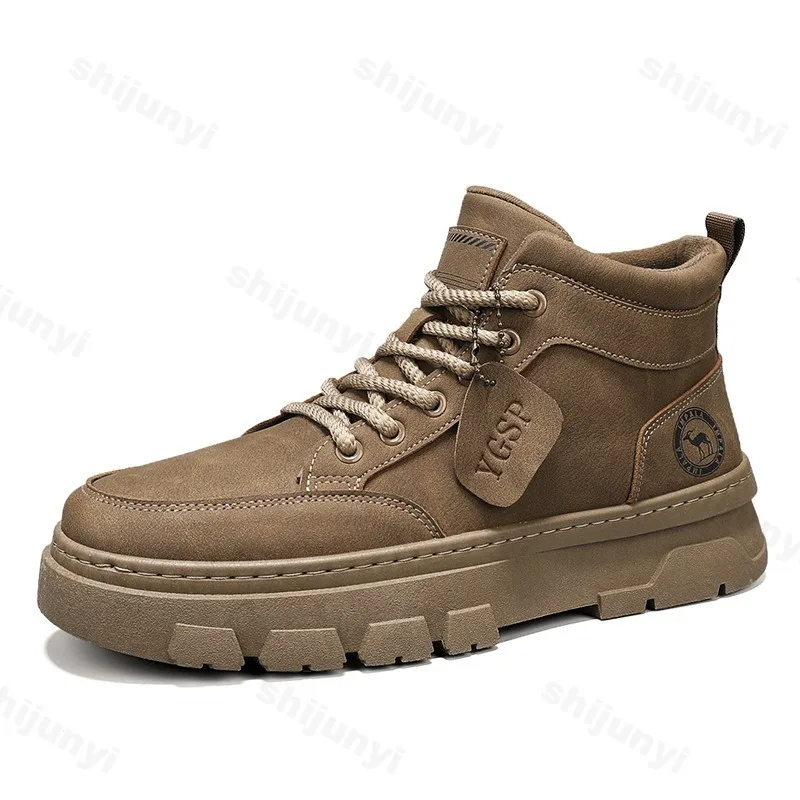 Men's Retro Style High Top Thick Soled Casual Shoes 2025 Autumn Fashion Trend Versatile Comforatble Non Slip Chunky Shorts Boots - view 6