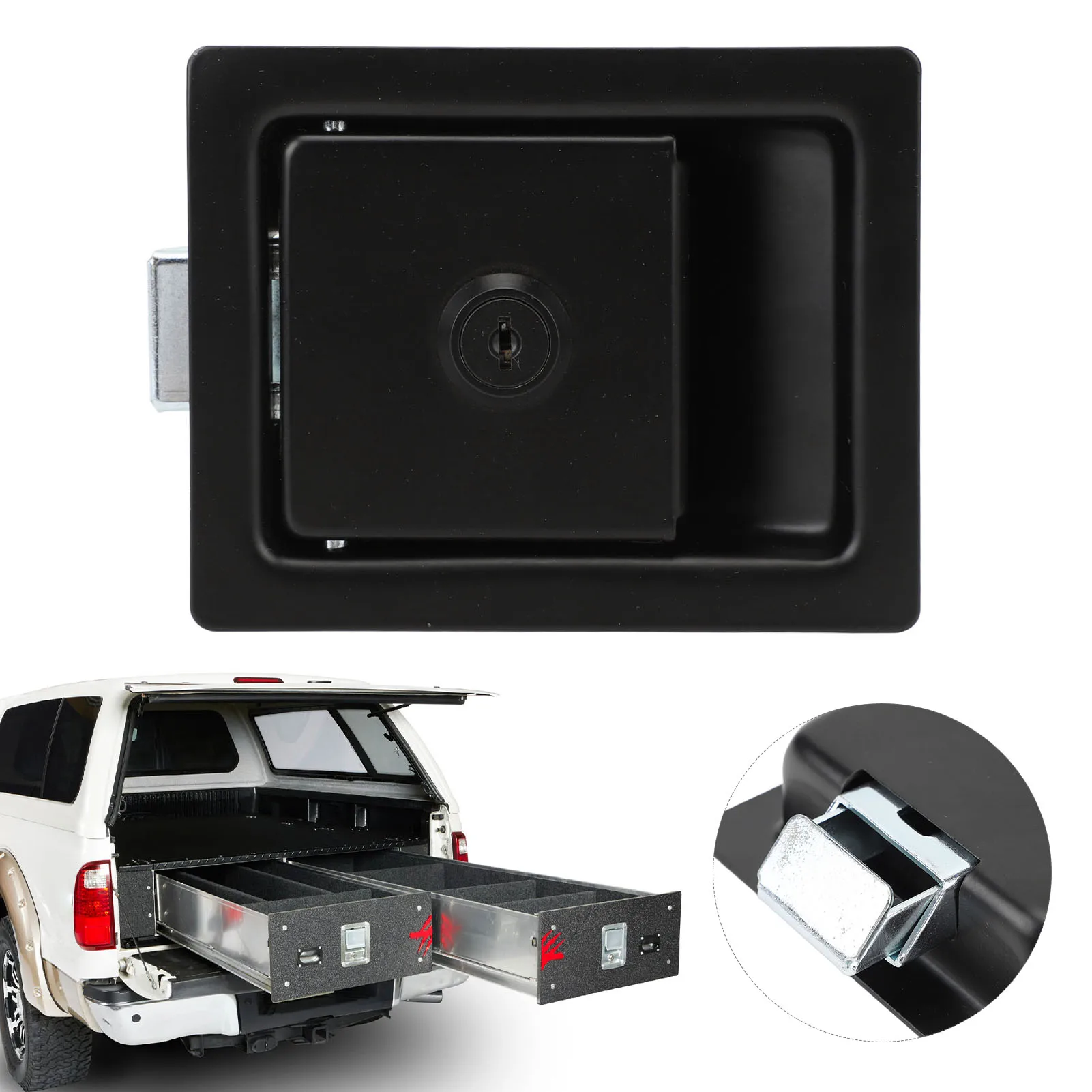 

Защелка ручки весла 128 х 102 мм с 2 ключами, сверхмощная защелка ящика для инструментов из углеродистой стали для скрытого монтажа для каравана, грузовика, автофургона