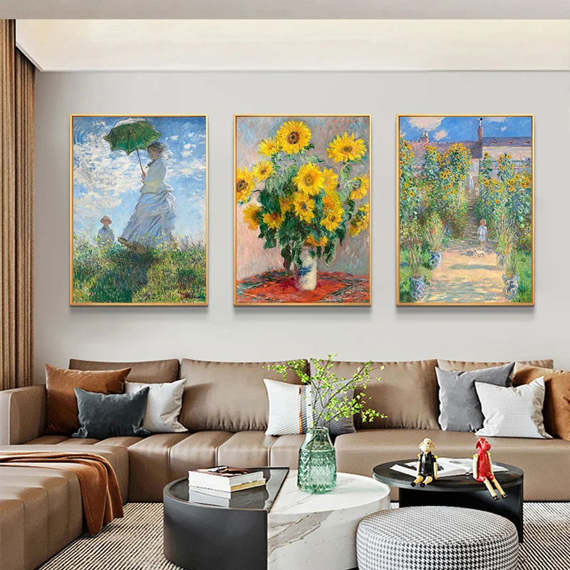 Claude Monet Classic Art Collection Paintings Canvas Poster and Prints Wall Art Pictures for Hall Living Room Home Decor Mura