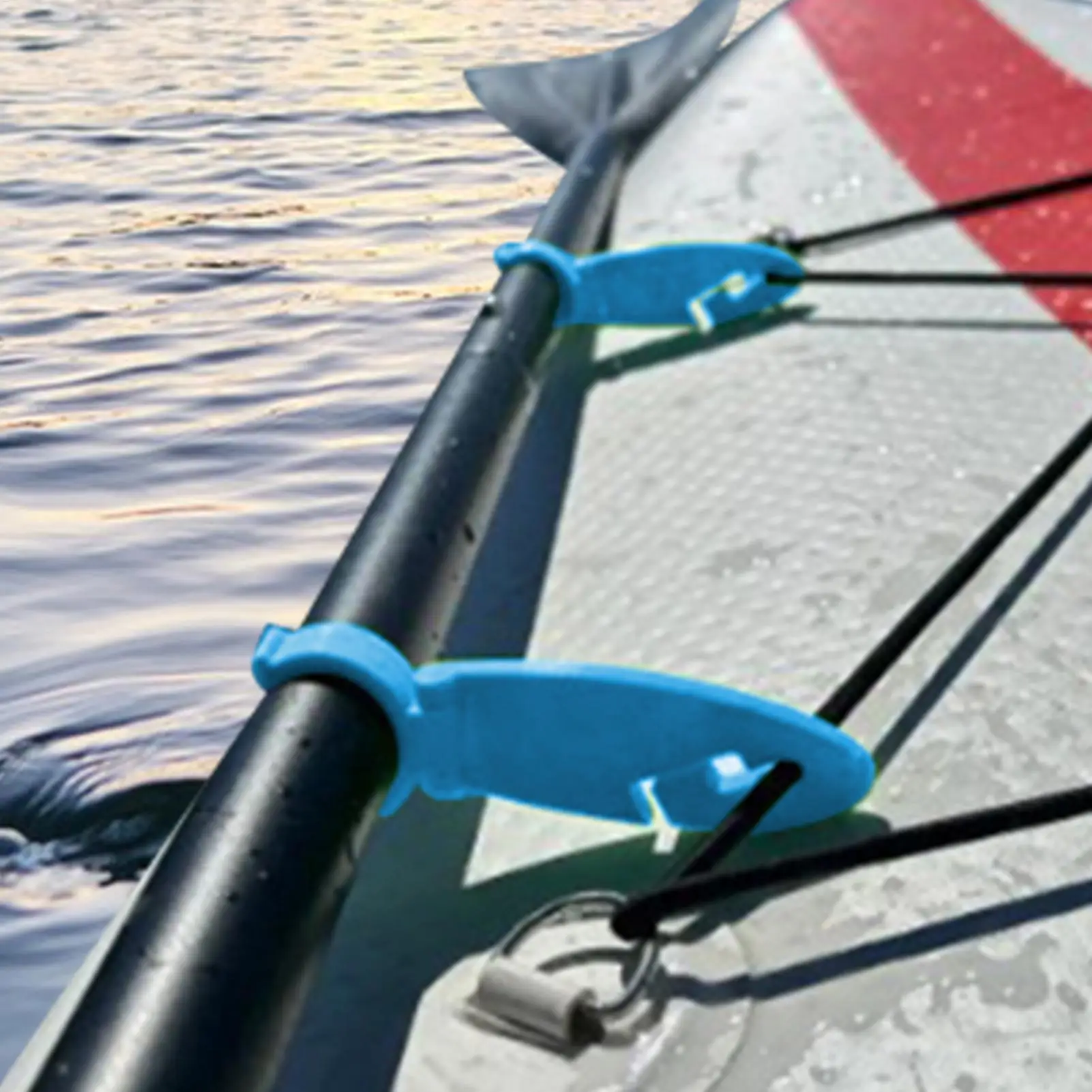 2 Stück Stand Up Paddle Board Clips Doppelpadel Board Halter Erweiterbare Befestigungsklemmen für Kajakfahren Wassersport Zubehör - Blue