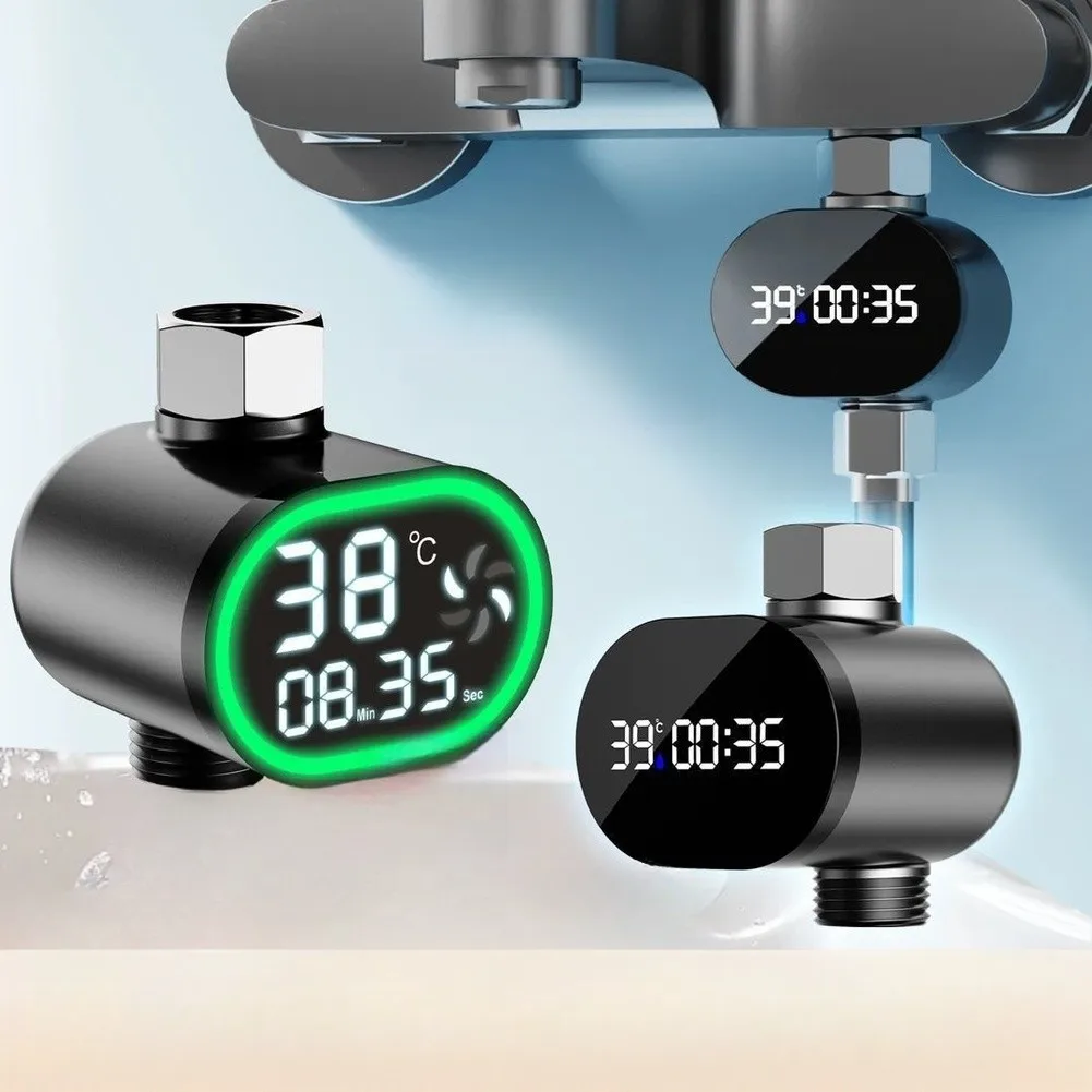 Thermomètre à eau salle de bains affichage Led thermomètre de douche affichage de la température de douche noir raccord de 4 pouces pour robinets de baignoire