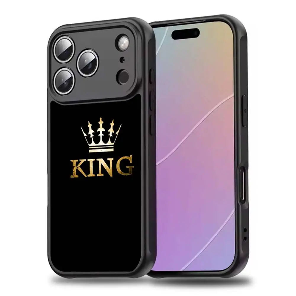 حافظة هاتف KING Q-Queen Crown لهاتف iPhone 17,16,15,14,13,12,11,Pro,Max,Plus,Mini,SE4,E شحن لاسلكي Magsafe مغناطيسي