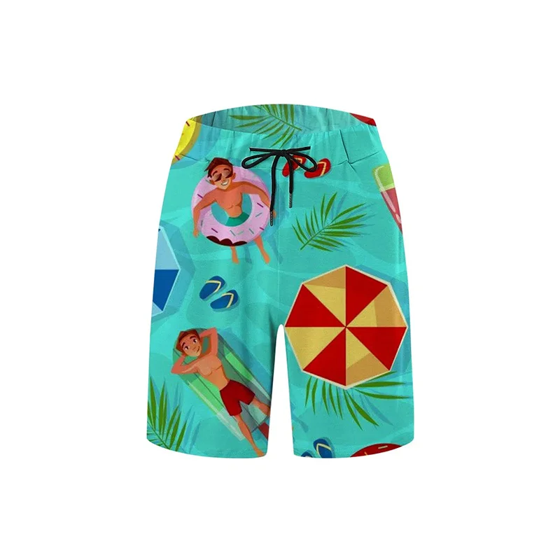 Pantalones cortos de playa de hielo con estampado 3D Hawaiano para hombres, ropa de calle fresca, bañadores de natación, pantalones cortos de tablero divertidos, moda para niños, verano, nuevo