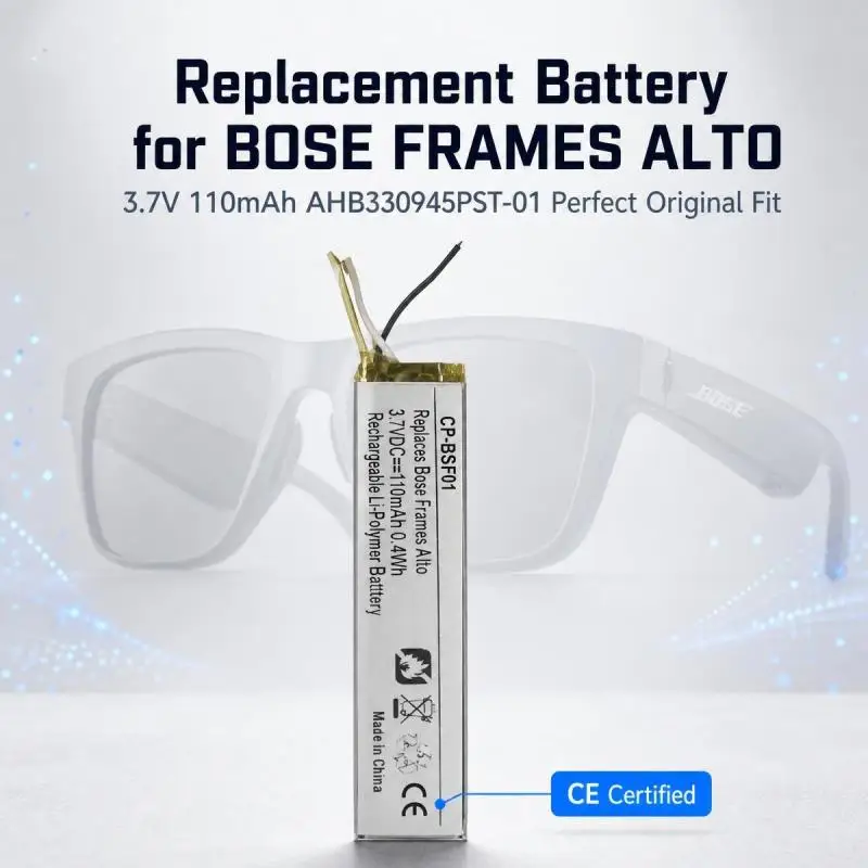 3.7V 110mAh AHB330945PST-01 Battery Replacement For BOSE FRAMES ALTO Smart Audio Glasses Accessories