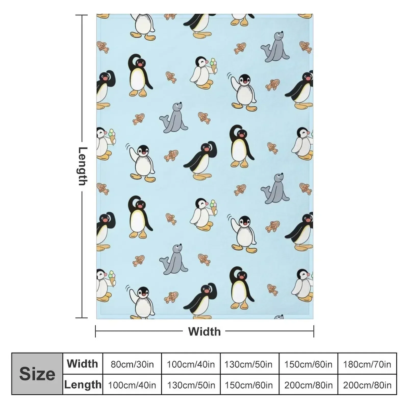 Noot pingu and friends Throw Blanket For Decorative Sofa Decorative Throw Personalized Gift Blankets