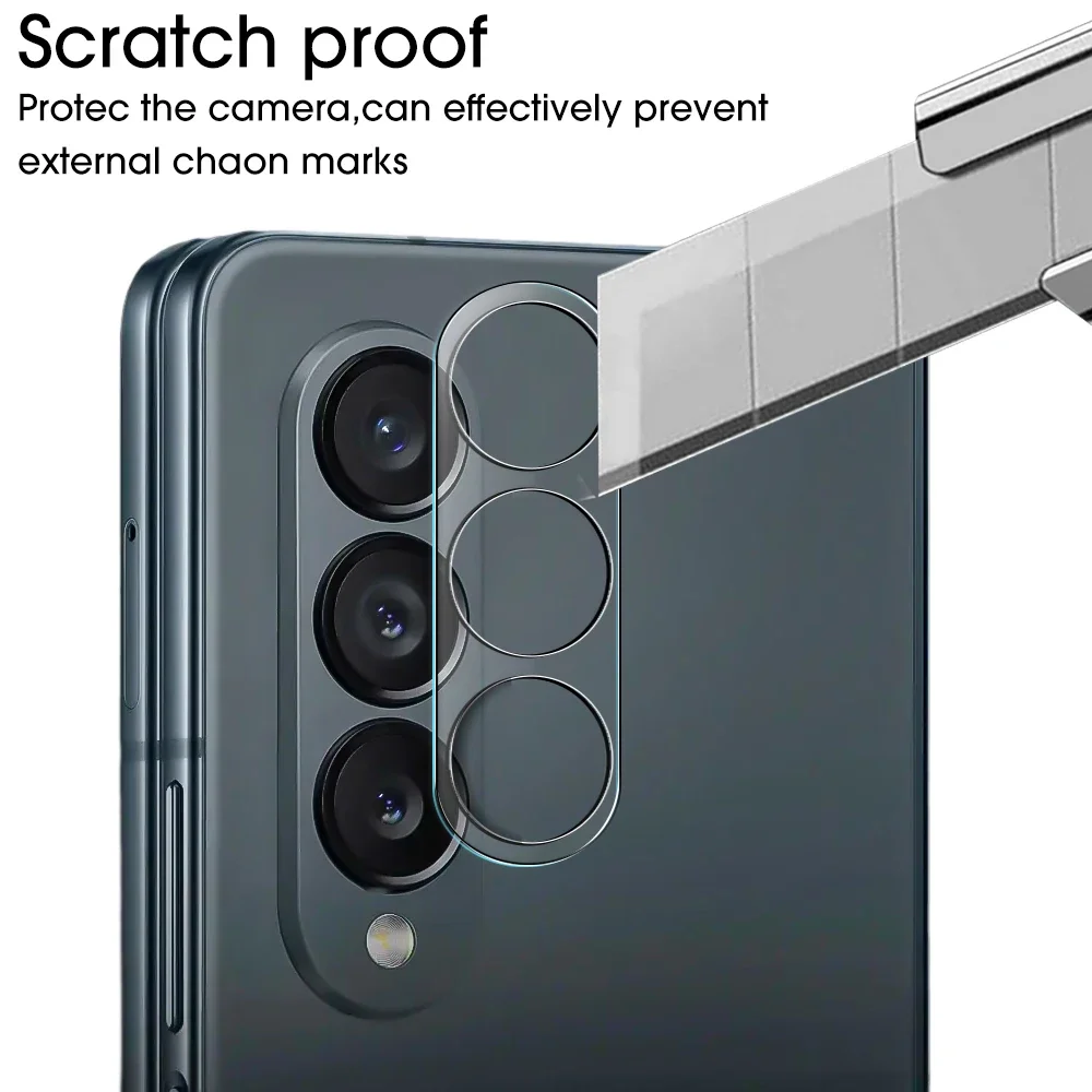 Camera Lens Protector Cover para Samsung Galaxy Z Fold 5, Fold 6, Anti-Scratch, Vidro Temperado, Película Protetora