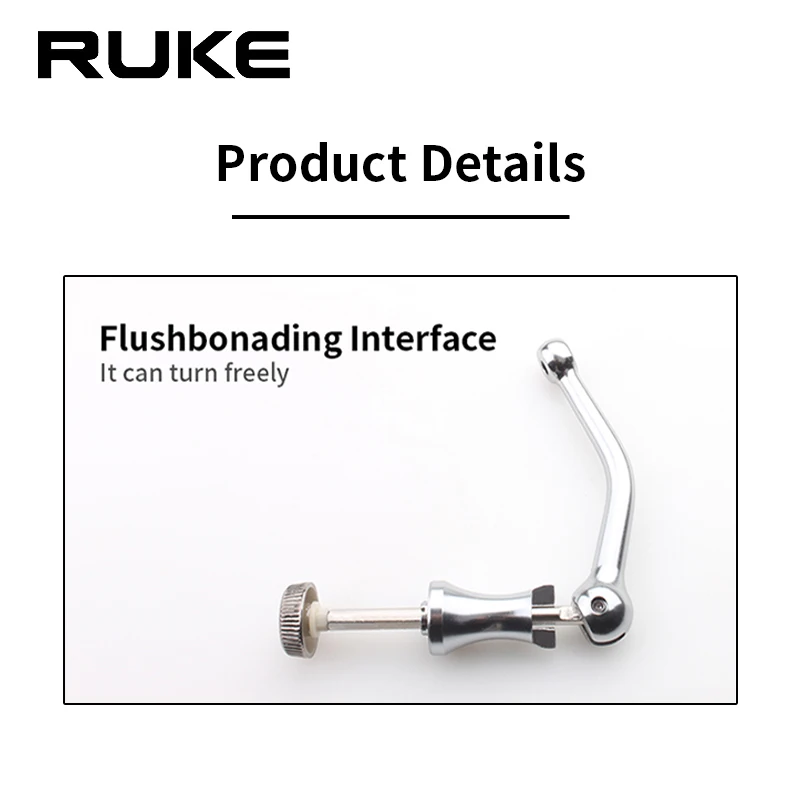 Ruke 1pc Fishing Reel Handle CNC Aluminum Alloy Hexagon Shaft For D Typ 4000-6000 Type Spinning Reel Full Rotating DIY Accessory