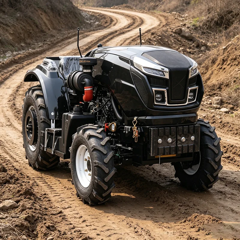 Customized 50 HP Wheeled Tractor, Four-Wheel Agricultural Cultivator, Multifunctional Reinforced Rotary Tiller