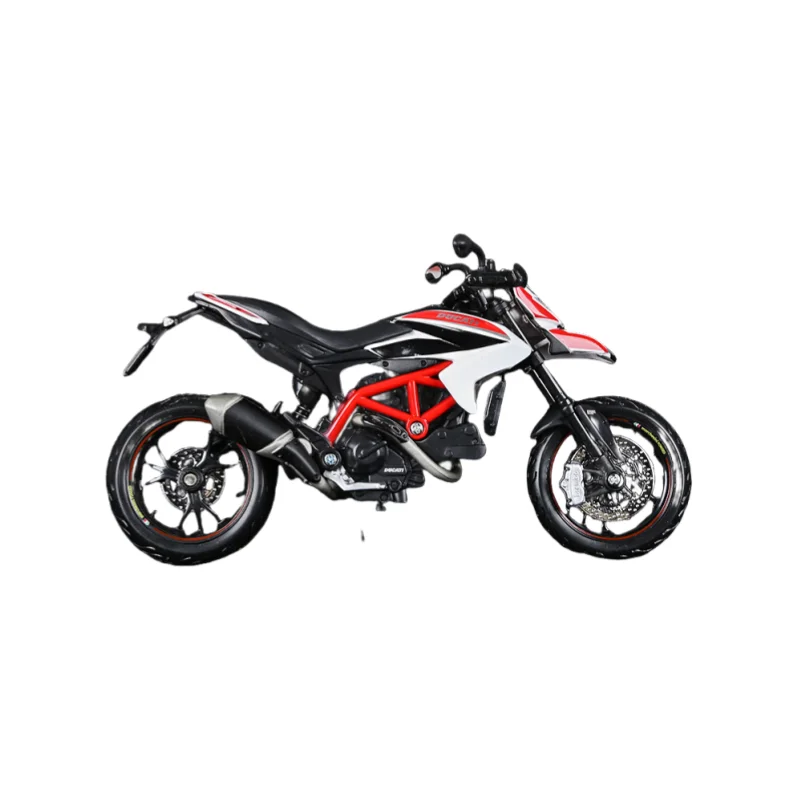 Maisto 1:18 2013 Ducati Hypermotard SP White Motorcycle Toy Model Alloy Ornament Collection Birthday Gift Office Home Decoration