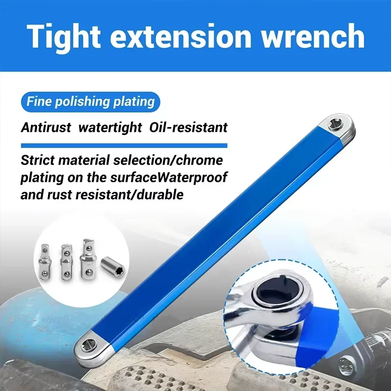 Professional Zero Offset Extension Wrench Motorcycle Repair Tool for Tight Space Extension Socket 1/2 in, 1/4 in, 3/8 in Home To