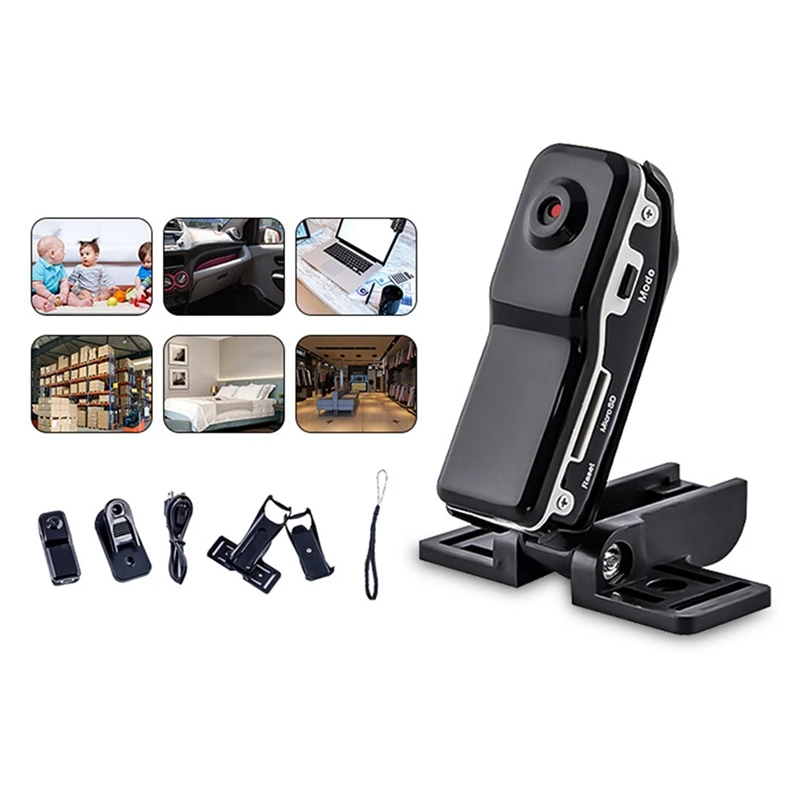 ABFT-2X videocámara deportiva MD80 Mini cámara DV grabadora de vídeo por voz Mini cámara para casco de senderismo al aire libre Camaras portátiles