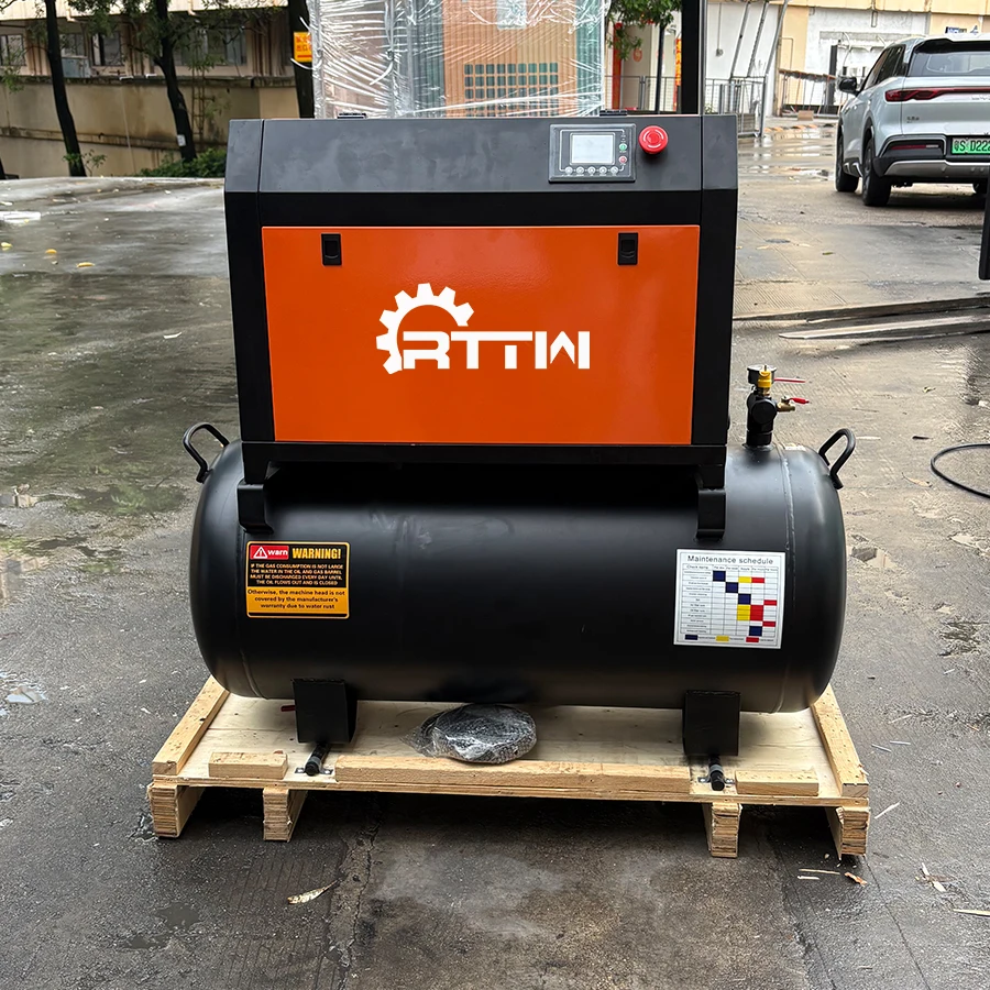 

4KW 5.5HP Single Phase 220V 700L/min 10Bar Screw Air Compressor with Tank Lubricated for Car Maintenance