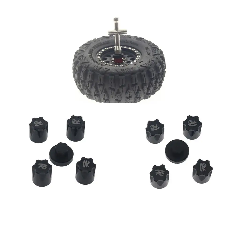 8 шт., центр обода радиоуправляемого автомобиля из алюминиевого сплава: 10 RC Crawler MST, черный