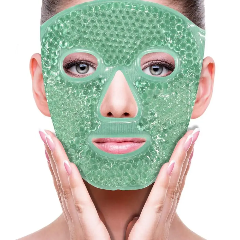 Relieve Fatigue Ice Gel Eye Face Mask Reduce Face Puff Reusable Sleep Mask Gel Beads Compress Cold and Hot Heat