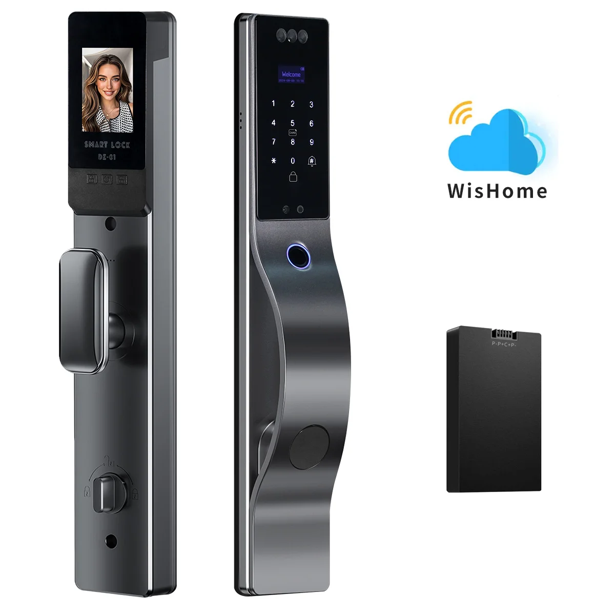 New Design Digital Lock Inteligente Wishome WIFI APP Fingerprint Card 3D Face Recognition Smart Lock