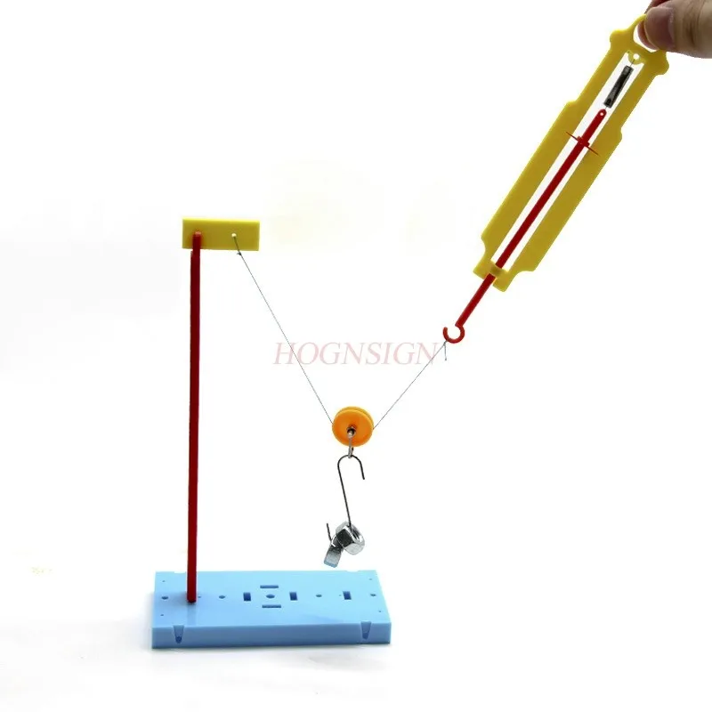 wholesale homemade Pulley dynamometer DIY materials,home school educational kit,Fixed & Moving pulley experiments