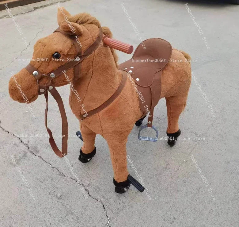 Factory Direct Large Kids  Horse Ride On Wooden Rocking Horse Kindergarten Playground   Custom