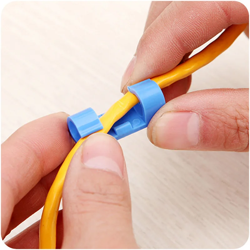 20pcs/set Wire Cable Organizer Clip Line Cable Fixing Clip Table Wall Fixer Fastener Data Telephone Line Winder Cable Management