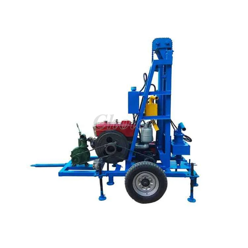 150m 22HP Diesel Engine 100m Deep Hydraulic Borehole Water Well Drilling Rig Machine With Wheel Trailer For Sale in Chile